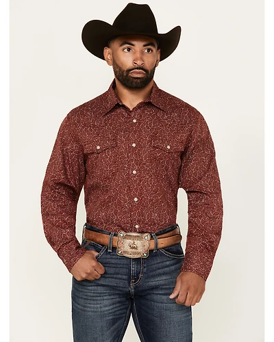 Wrangler Retro Men's Printed Long Sleeve Snap Western Shirt