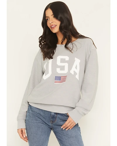 Blended Women's USA Flag Crewneck Sweater