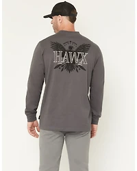 Hawx Men's Hawk Logo Long Sleeve Graphic Work T-Shirt