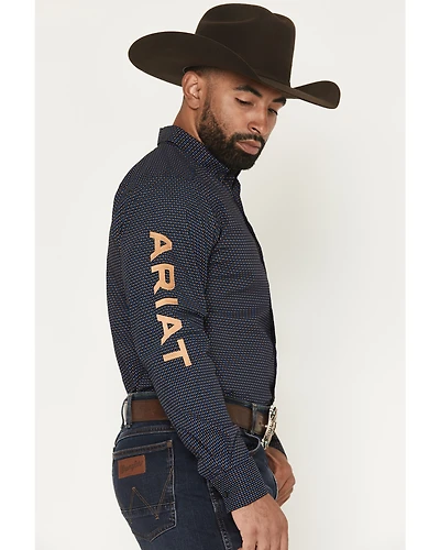 Ariat Men's Team Portland Logo Geo Print Long Sleeve Button-Down Western Shirt