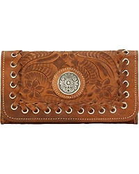 American West Harvest Moon Tri-Fold Leather Wallet