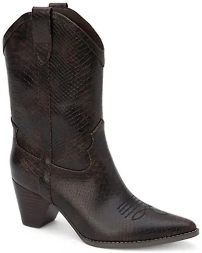 Coconuts by Matisse Women's Benji Snake Print Western Boots - Round Toe