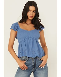 Cleo + Wolf Women's Elizabeth Peplum Top
