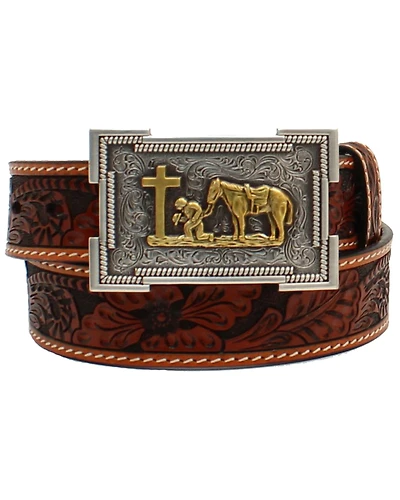 3D Boys' Floral Tooled Western Belt
