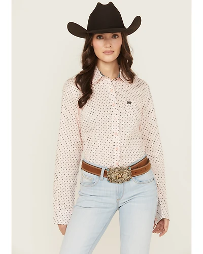 Cinch Women's Dotted Long Sleeve Button-Down Western Shirt