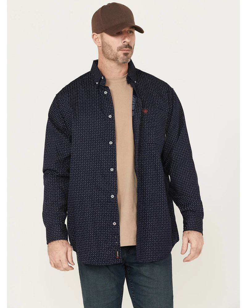 Ariat Men's FR Lever Printed Long Sleeve Button-Down Work Shirt