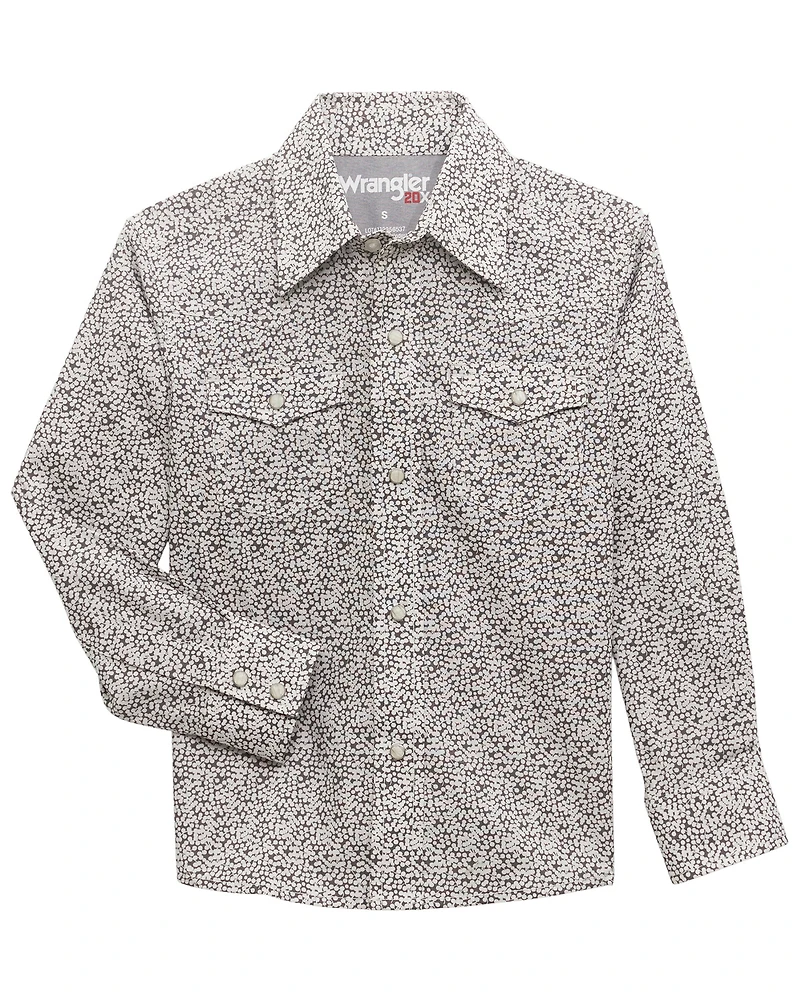 Wrangler 20X Boys' Geo Print Long Sleeve Snap Western Shirt
