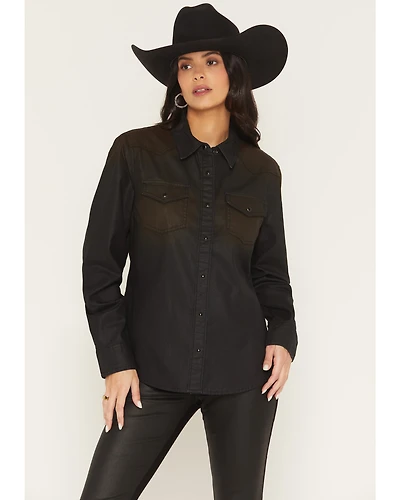 Idyllwind Women's Midnight Cowboy Coated Long Sleeve Snap Western Shirt