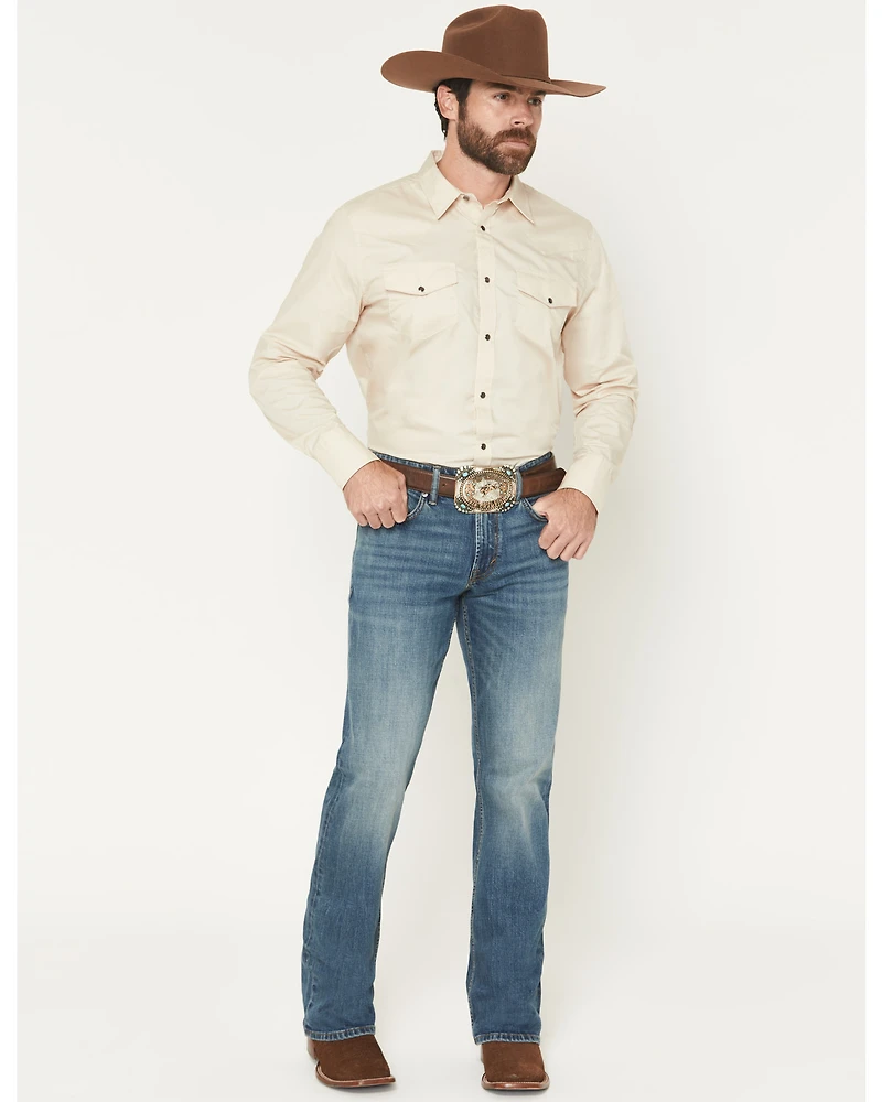 RANK 45® Men's Roadrunner Wash Brock Relaxed Bootcut Performance Stretch Denim Jeans