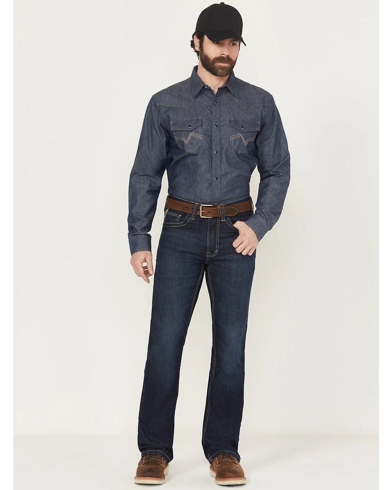 Cody James Men's FR Dark Wash Slim Bootcut Stretch Denim Work Jeans