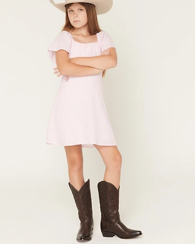 Originality Girls' Emma Gingham Tie Back Dress