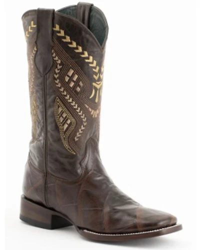 Ferrini Men's Jeese Brown Alligator Print Western Boots - Broad Square Toe