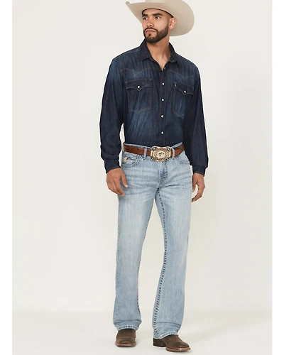 Cinch Men's Light Wash Slim Bootcut Performance Stretch Denim Jeans