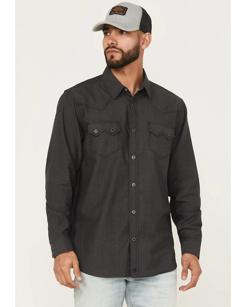 Moonshine Spirit Men's Cask Aged Striped Long Sleeve Snap Western Shirt