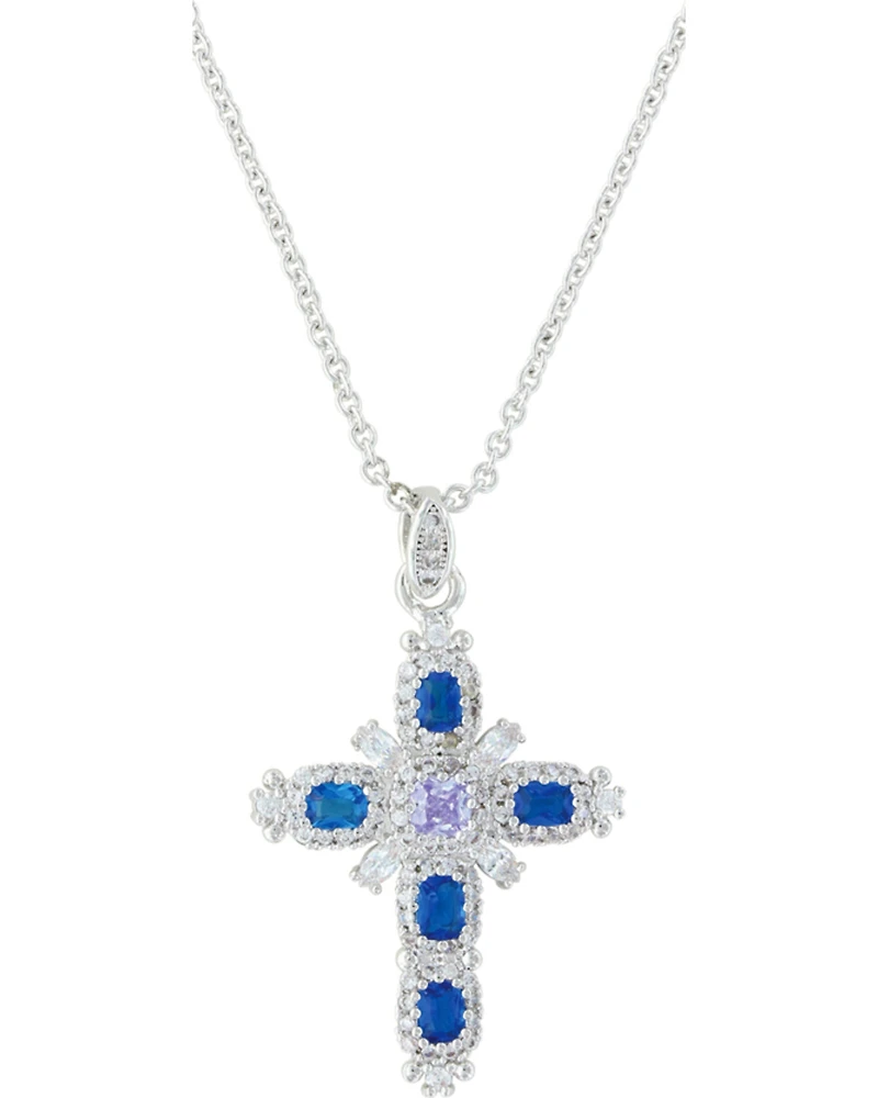 Montana Silversmiths Women's River Of Lights Budded Cross Necklace