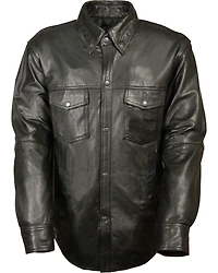 Milwaukee Leather Men's Black Lightweight Leather Shirt - Big & Tall