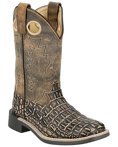 Smoky Mountain Little Boys' Gator Western Boots - Broad Square Toe