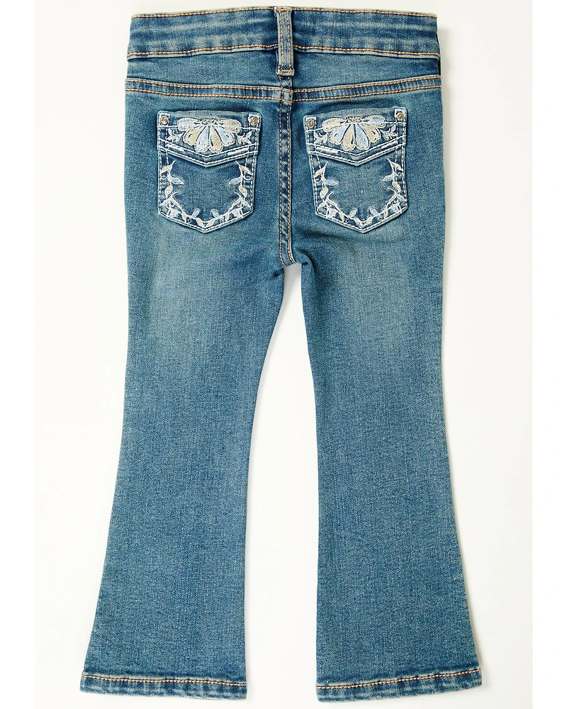Shyanne Toddler Girls' Shayla Bootcut Embroidery Stretch Denim Jeans