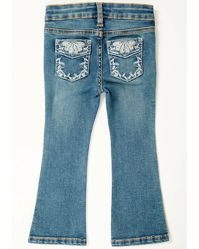 Shyanne Toddler Girls' Shayla Bootcut Embroidery Stretch Denim Jeans