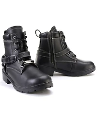 Milwaukee Leather Women's 7" Lace-To-Toe Harness Motorcycle Boots - Round Toe
