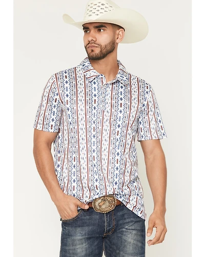 Panhandle Slim Men's Southwestern Short Sleeve Snap Polo Shirt
