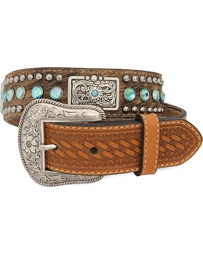 Nocona Kids' Hair-On-Hide Rhinestone & Concho Belt