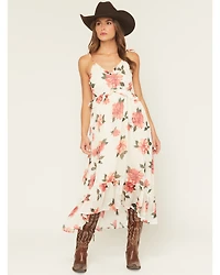 Patrons of Peace Women's Floral Print Sleeveless High-Low Dress