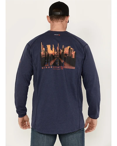 Ariat Men's Rebar FR Air Refinery Henley Long Sleeve Work Shirt - Tall