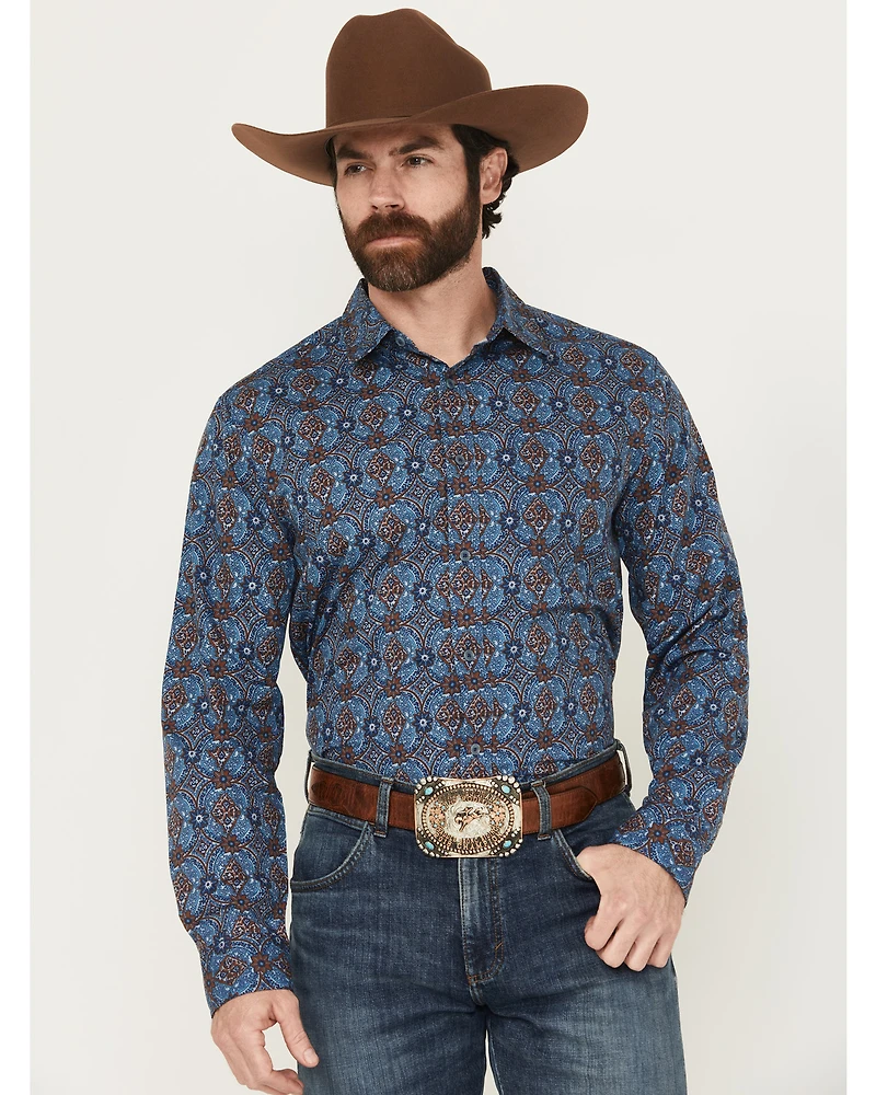 Gibson Trading Co Men's City Limits Medallion Print Long Sleeve Button-Down Stretch Western Shirt