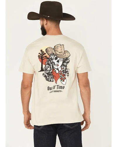 Riot Society Men's Out Of Time Cowgirl Short Sleeve Graphic T-Shirt