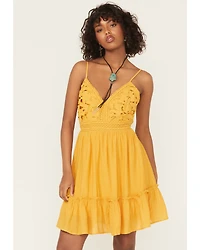 Shyanne Women's Bustier Tie Back Lace Mini Dress