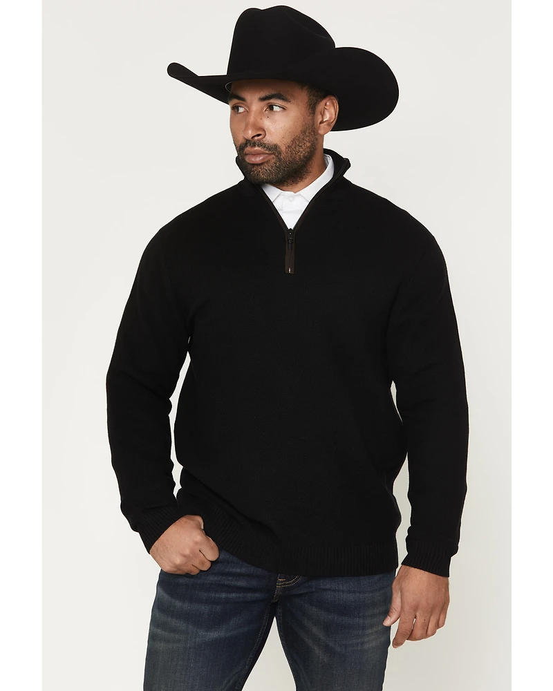Cody James Black 1978™ Men's Parker Solid 1/4 Zip Pullover Sweater