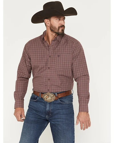 Ariat Men's Pro Series Travis Plaid Print Long Sleeve Button-Down Stretch Western Shirt - Big