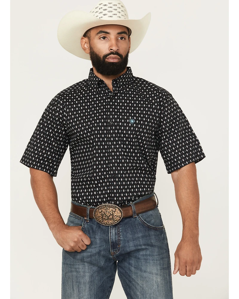 Ariat Men's Steele Geo Print Short Sleeve Button-Down Western Shirt