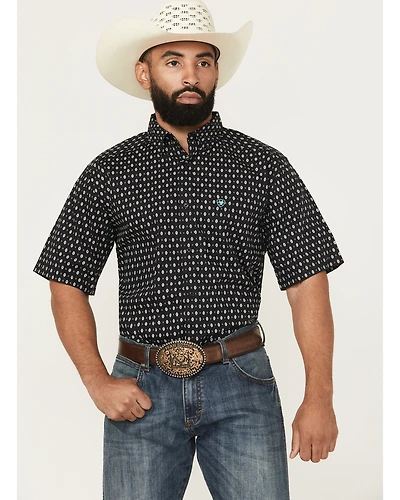 Ariat Men's Steele Geo Print Short Sleeve Button-Down Western Shirt
