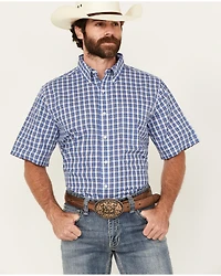 Wrangler Riata Men's Assorted Plaid Print Short Sleeve Button-Down Western Shirt