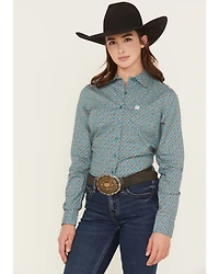Cinch Women's Geo Print Long Sleeve Button-Down Western Shirt