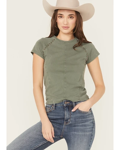 Rock & Roll Denim Women's Studded Baby Tee