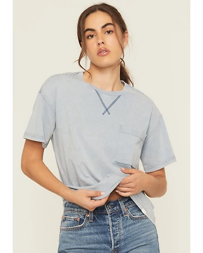 Cleo & Wolf Women's Boyfriend Short Sleeve Pocket Tee