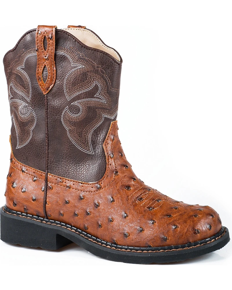 Roper Women's Chunk Faux Ostrich Western Boots