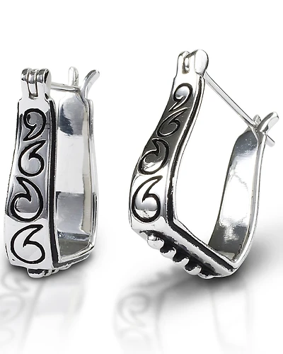 Kelly Herd Women's Engraved Stirrup Earrings