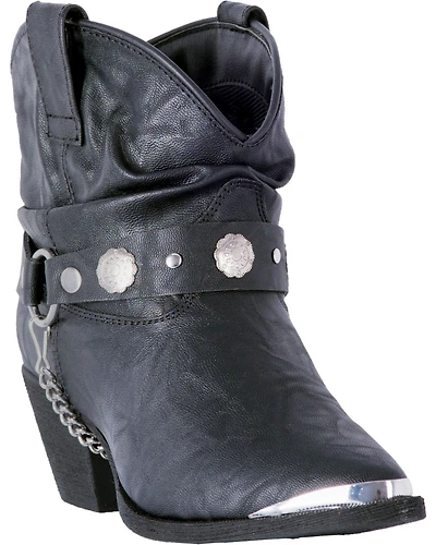 Dingo Women's Faux Concho Strap Slouch Booties - Round Toe