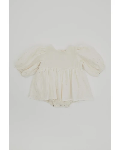 Yura Infants Girls' Embellished Long Sleeve Onesie