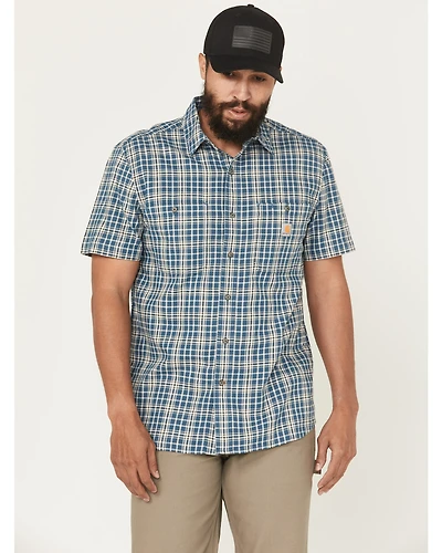 Carhartt Men's Rugged Flex® Relaxed Fit Lightweight Plaid Print Short Sleeve Button-Down Work Shirt