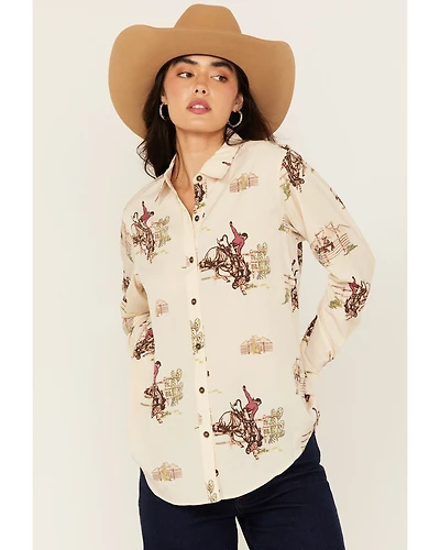 Ariat Women's Homestyle Conversational Print Long Sleeve Button-Down Western Shirt