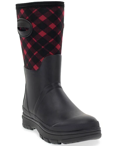 Western Chief Women's Polarprene Buffalo Check Faux Fur Mid Rubber Boots