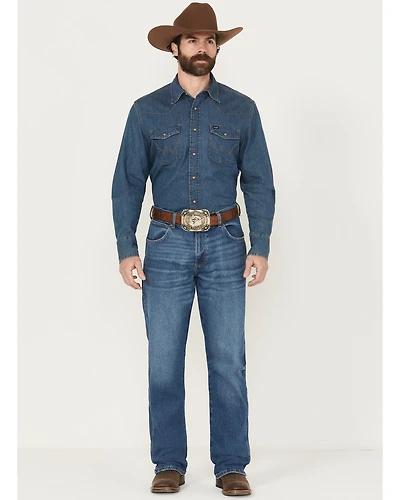Wrangler Retro Men's 77MWZ Dark Wash Slim Bootcut Stretch Denim Jeans