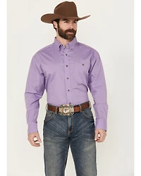 George Strait by Wrangler Men's Solid Long Sleeve Button-Down Stretch Western Shirt