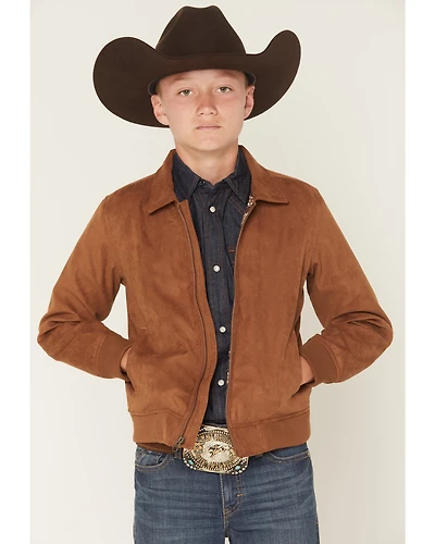 Cody James Boys' Harrington Faux Suede Bomber Jacket