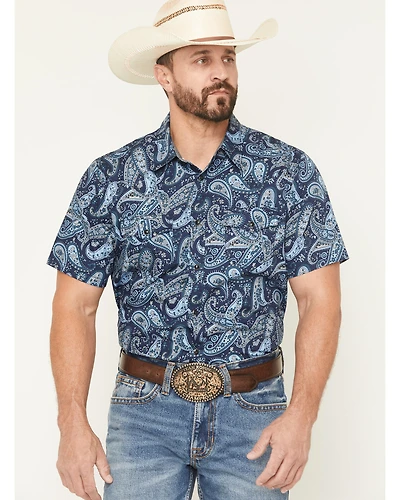 Cody James Men's Westward Paisley Print Short Sleeve Snap Western Shirt